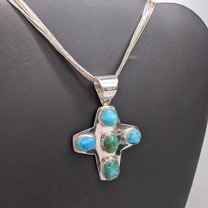 Jay King | Turquoise Cross Sterling Silver Necklace
